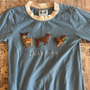 Blue Kids One Piece with Animal Embroidery